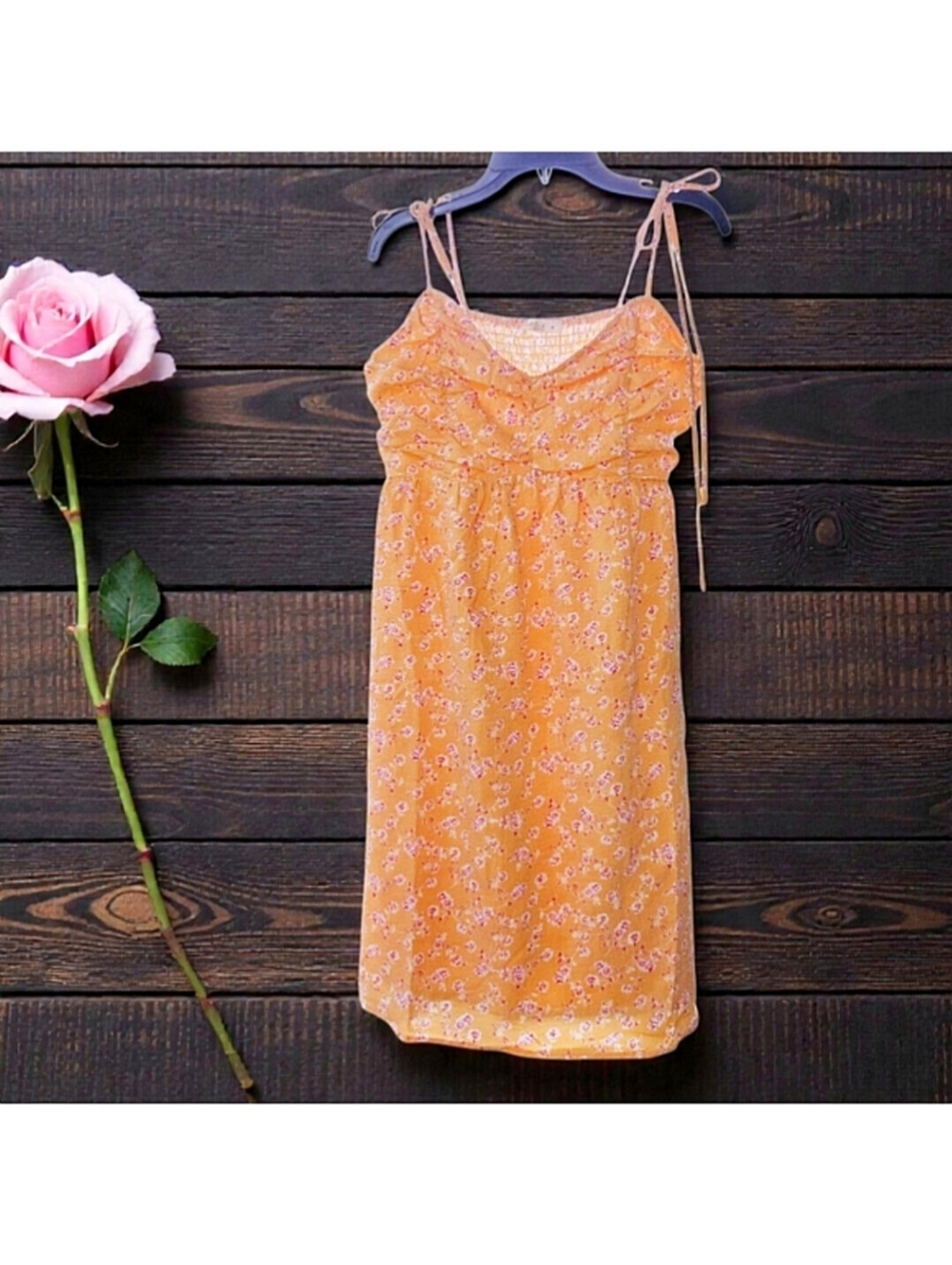 Illa Illa Anthropologie Romantic Ruched Smocked Roses Mini Dress Med NEW
